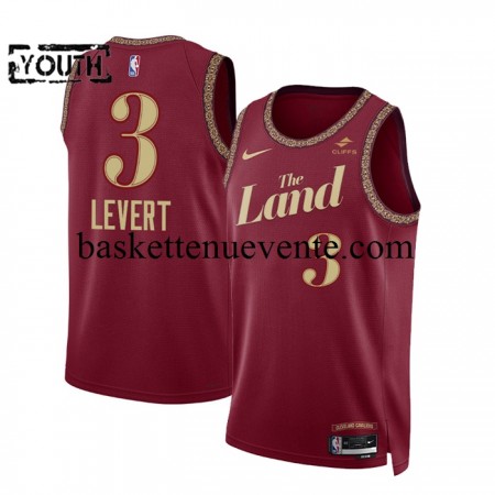Maillot Basket Cleveland Cavaliers Caris LeVert 3 2023-2024 Nike City Edition Rouge Swingman - Enfant